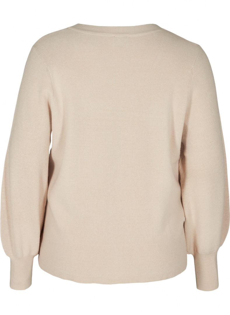 ZIZZI DZIANINOWY SWETER GUZIKI BEŻ 873F ZIZZI DZIANINOWY SWETER GUZIKI BEŻ 873F