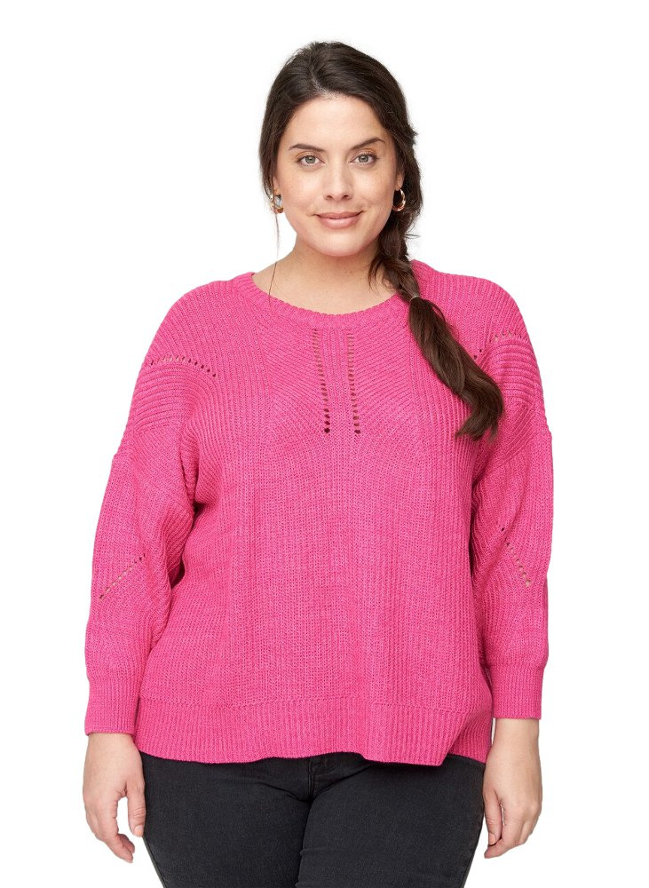 ZIZZI SWETER RÓŻOWY AŻUR 863A ZIZZI SWETER RÓŻOWY AŻUR 863A