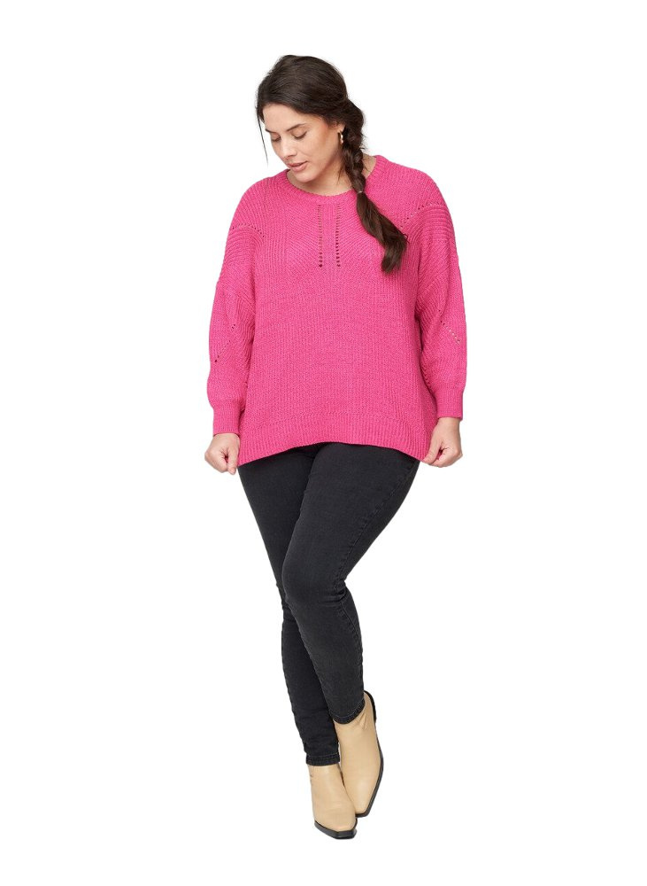 ZIZZI SWETER RÓŻOWY AŻUR 863A ZIZZI SWETER RÓŻOWY AŻUR 863A