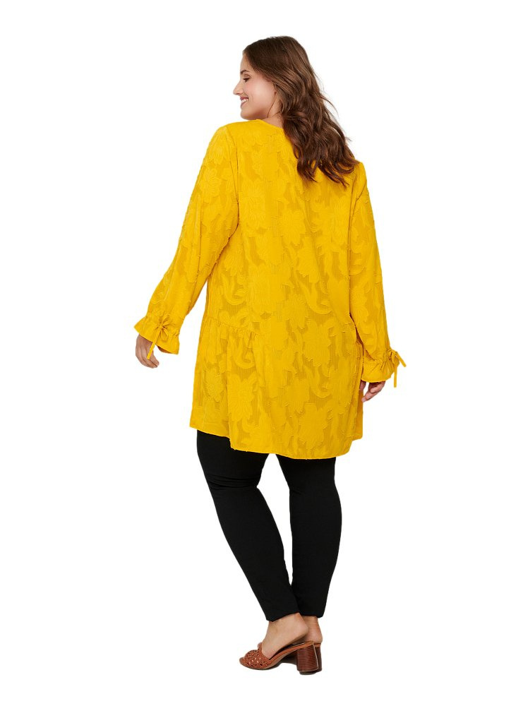 ZIZZI ŻÓŁTA ELEGANCKA TUNIKA WZORY 802A ZIZZI ŻÓŁTA ELEGANCKA TUNIKA WZORY 802A