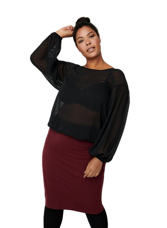 ZIZZI DZIANINOWA SPÓDNICA MIDI BORDO 396A ZIZZI DZIANINOWA SPÓDNICA MIDI BORDO 396A