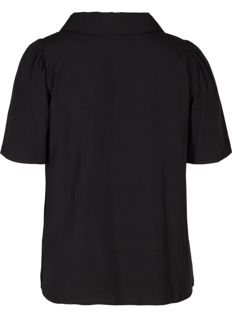 ZIZZI ELEGANCKA CZARNA BLUZKA KOŁNIERZYK 383A ZIZZI ELEGANCKA CZARNA BLUZKA KOŁNIERZYK 383A