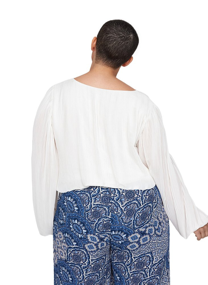 ZIZZI ELEGANCKA PLISOWANA BLUZKA BIAŁA 516A ZIZZI ELEGANCKA PLISOWANA BLUZKA BIAŁA 516A
