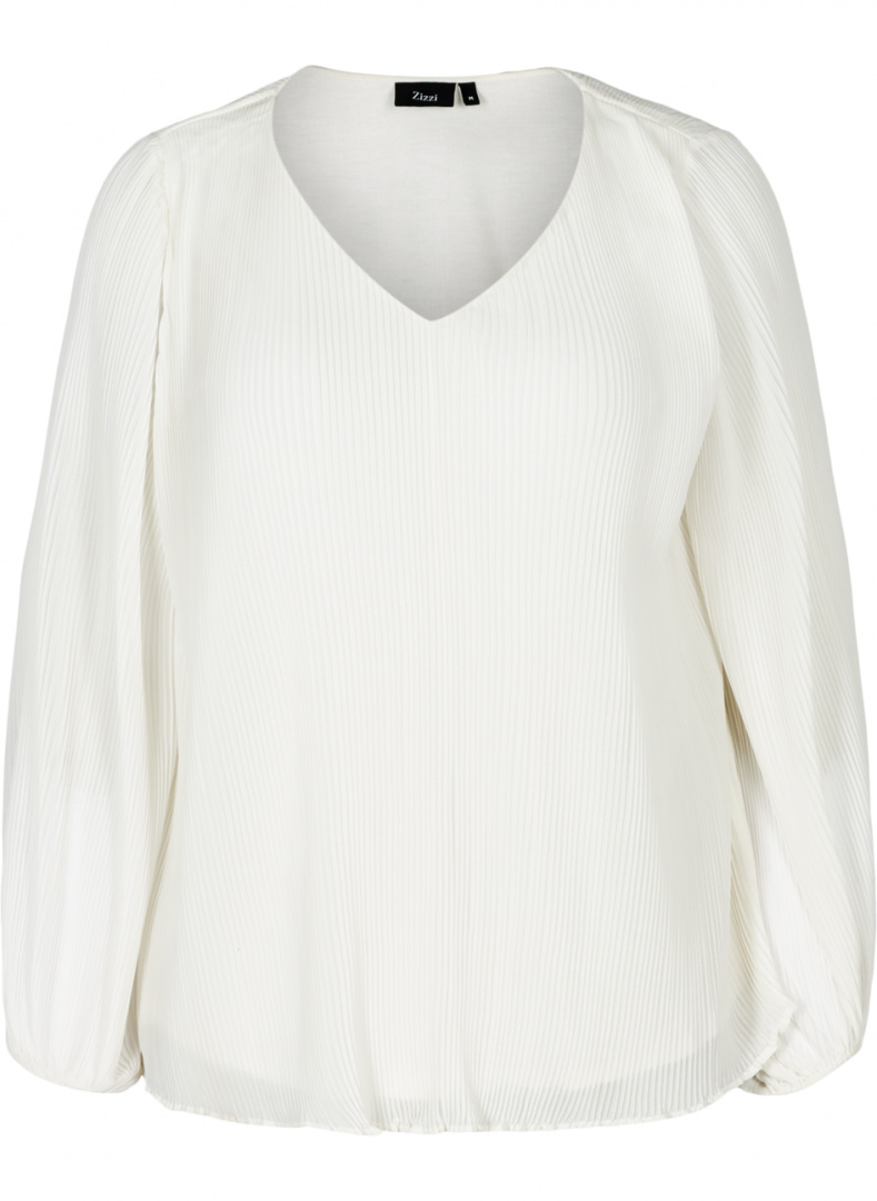 ZIZZI ELEGANCKA PLISOWANA BLUZKA BIAŁA 516A ZIZZI ELEGANCKA PLISOWANA BLUZKA BIAŁA 516A
