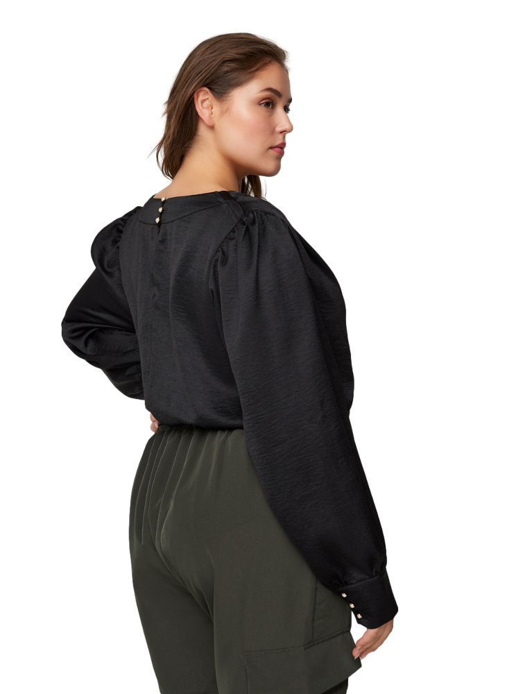 ZIZZI SATYNOWA ELEGANCKA BLUZKA CZARNA 955A ZIZZI SATYNOWA ELEGANCKA BLUZKA CZARNA 955A