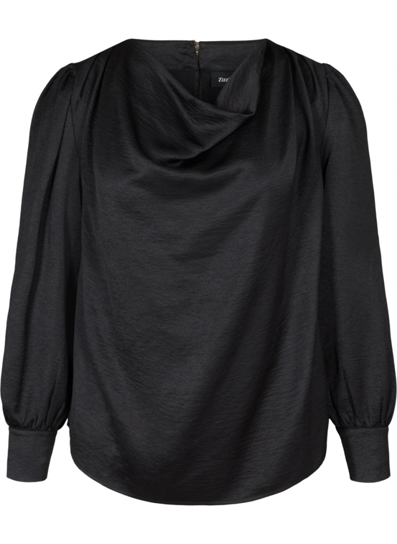 ZIZZI SATYNOWA ELEGANCKA BLUZKA CZARNA 955A ZIZZI SATYNOWA ELEGANCKA BLUZKA CZARNA 955A