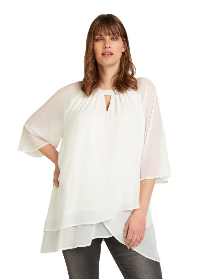 ZIZZI WARSTWOWA ELEGANCKA TUNIKA BIEL 534A ZIZZI WARSTWOWA ELEGANCKA TUNIKA BIEL 534A