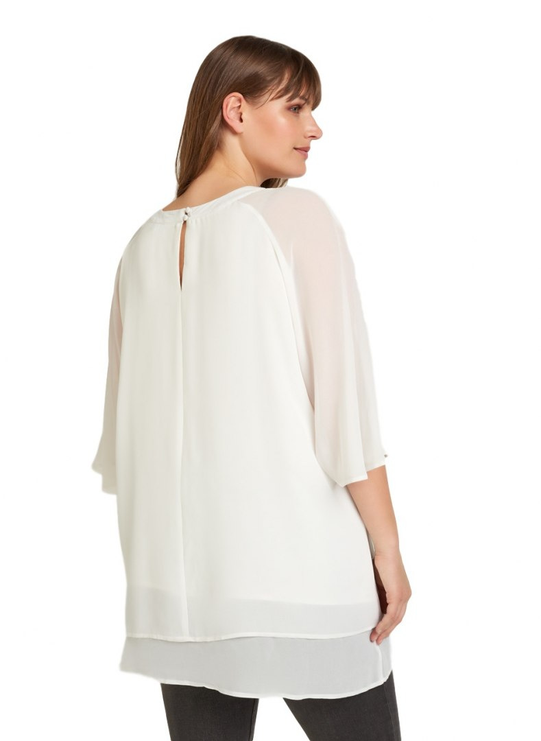 ZIZZI WARSTWOWA ELEGANCKA TUNIKA BIEL 534A ZIZZI WARSTWOWA ELEGANCKA TUNIKA BIEL 534A