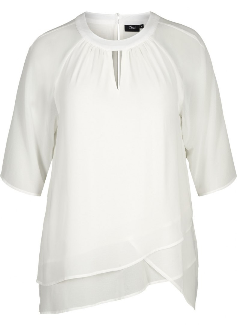 ZIZZI WARSTWOWA ELEGANCKA TUNIKA BIEL 534A ZIZZI WARSTWOWA ELEGANCKA TUNIKA BIEL 534A