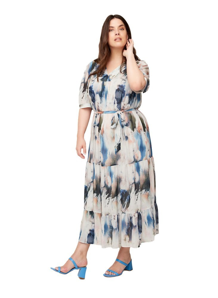 ZIZZI ELEGANCKA SUKIENKA FALBANY MAZY 100A ZIZZI ELEGANCKA SUKIENKA FALBANY MAZY 100A