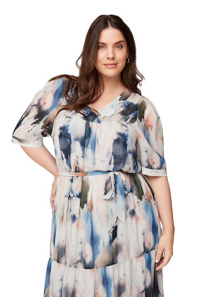 ZIZZI ELEGANCKA SUKIENKA FALBANY MAZY 100A ZIZZI ELEGANCKA SUKIENKA FALBANY MAZY 100A