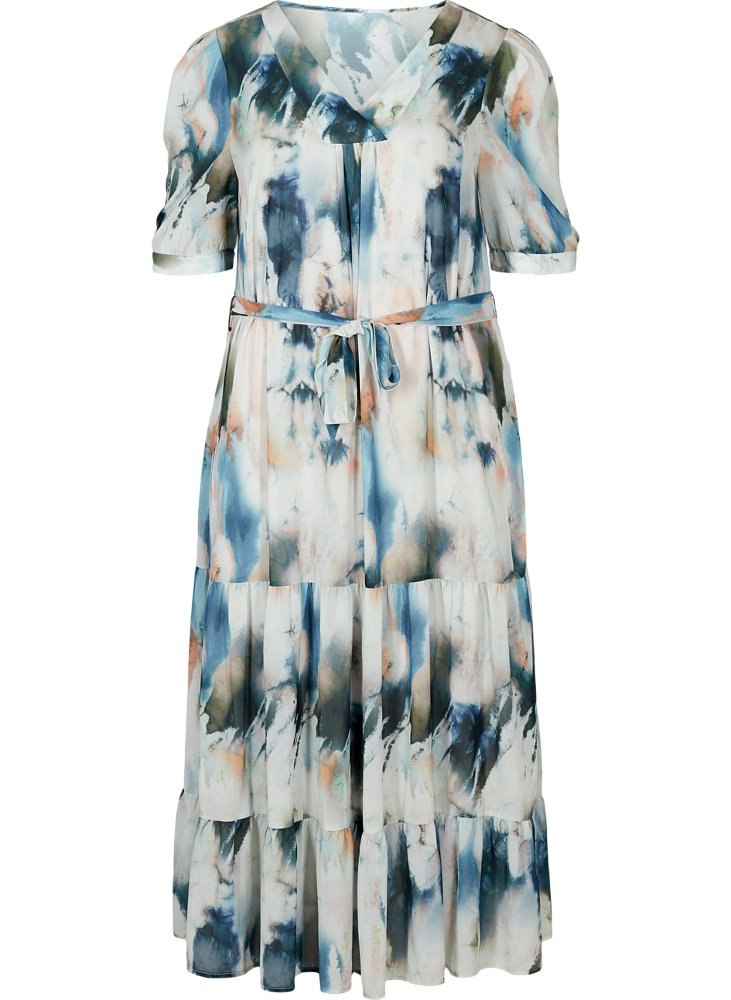 ZIZZI ELEGANCKA SUKIENKA FALBANY MAZY 100A ZIZZI ELEGANCKA SUKIENKA FALBANY MAZY 100A