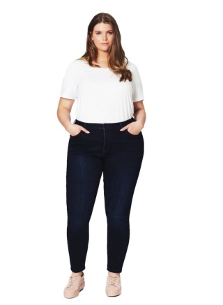 ZIZZI MODNE GRANATOWE JEANSY SPODNIE N78 370A