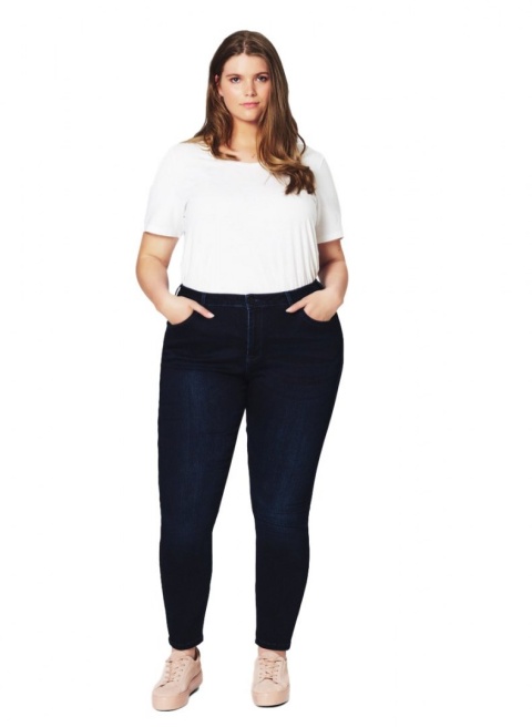 ZIZZI MODNE GRANATOWE JEANSY SPODNIE N78 370A