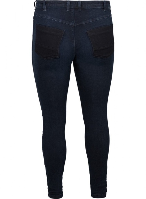 ZIZZI MODNE GRANATOWE JEANSY SPODNIE N78 370A