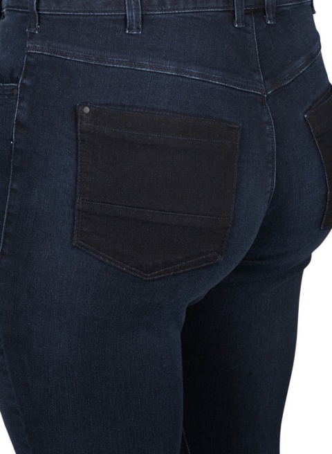 ZIZZI MODNE GRANATOWE JEANSY SPODNIE N78 370A