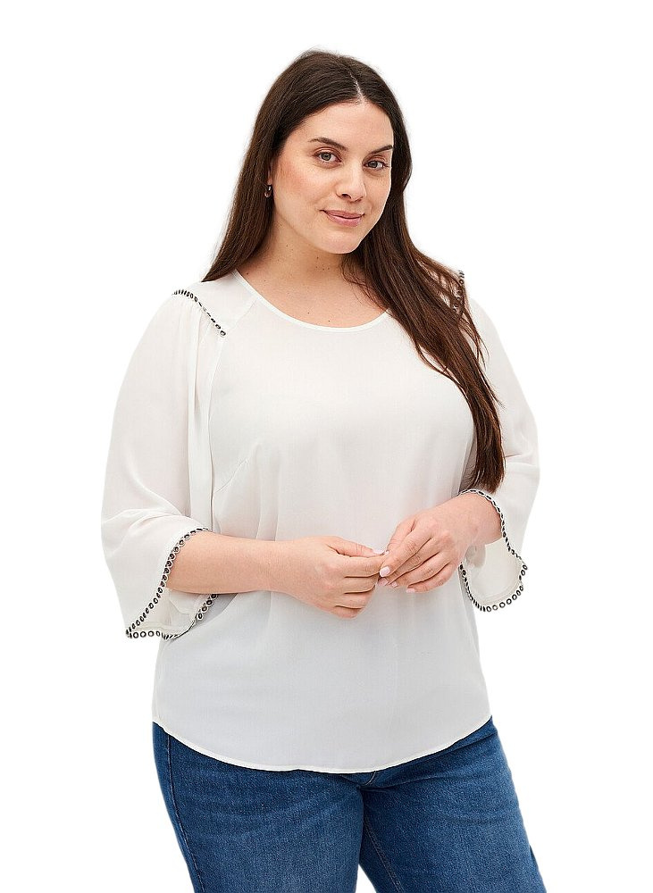 ZIZZI ELEGANCKA BIAŁA TUNIKA KÓŁKA 616A ZIZZI ELEGANCKA BIAŁA TUNIKA KÓŁKA 616A