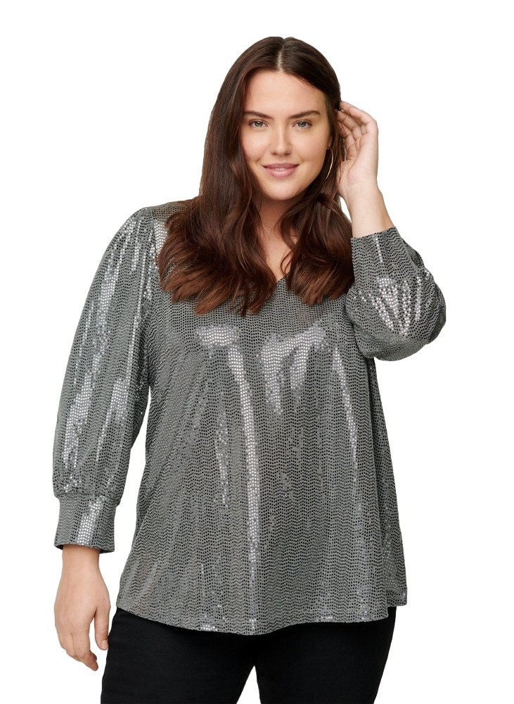 ZIZZI ELEGANCKA I KOBIECA BLUZKA CEKINY 036B ZIZZI ELEGANCKA I KOBIECA BLUZKA CEKINY 036B