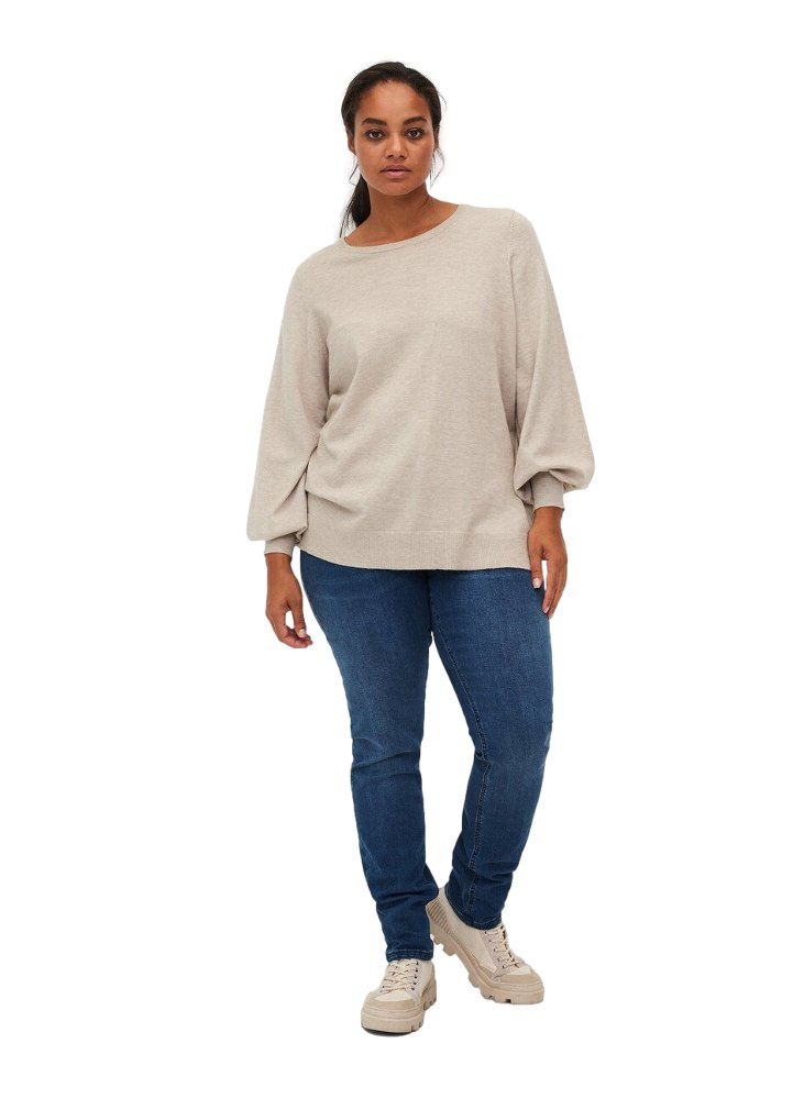 ZIZZI BEŻOWY SWETER BUFKI 960A ZIZZI BEŻOWY SWETER BUFKI 960A