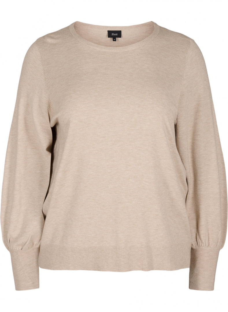 ZIZZI BEŻOWY SWETER BUFKI 960A ZIZZI BEŻOWY SWETER BUFKI 960A