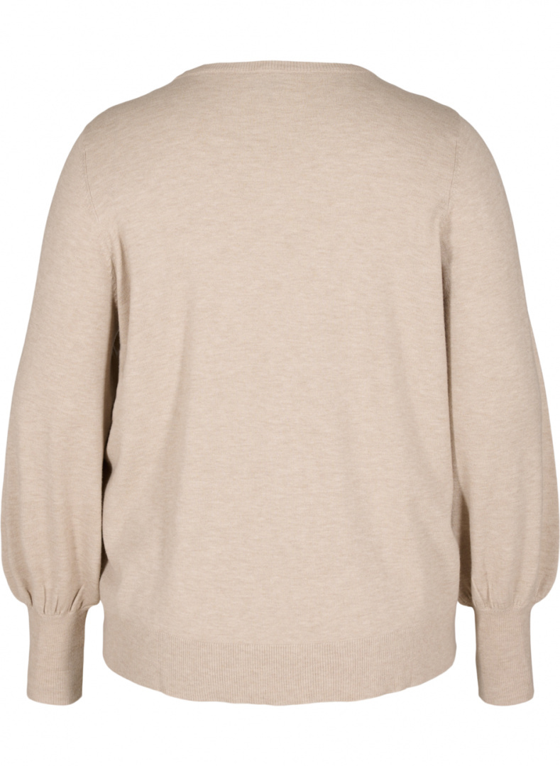 ZIZZI BEŻOWY SWETER BUFKI 960A ZIZZI BEŻOWY SWETER BUFKI 960A