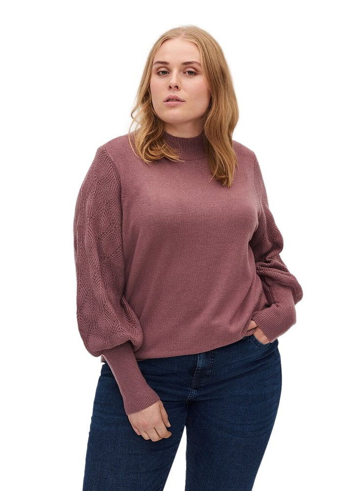ZIZZI RÓŻOWY SWETER BUFKI 955A ZIZZI RÓŻOWY SWETER BUFKI 955A
