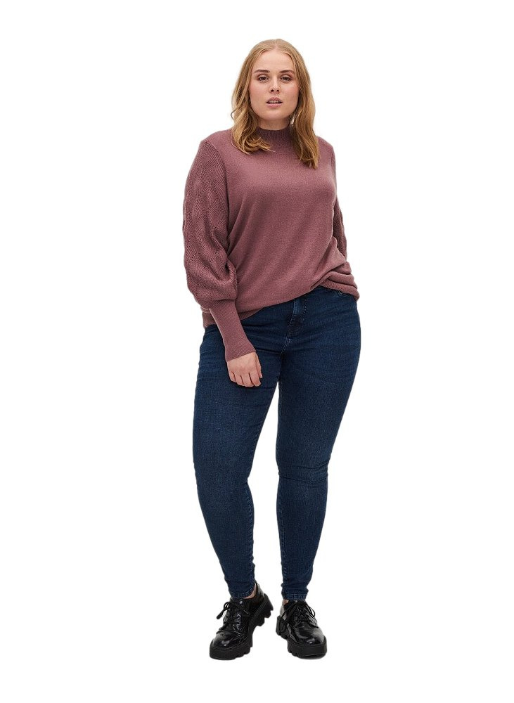 ZIZZI RÓŻOWY SWETER BUFKI 955A ZIZZI RÓŻOWY SWETER BUFKI 955A