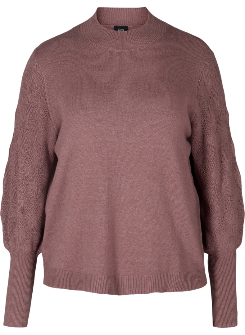 ZIZZI RÓŻOWY SWETER BUFKI 955A ZIZZI RÓŻOWY SWETER BUFKI 955A