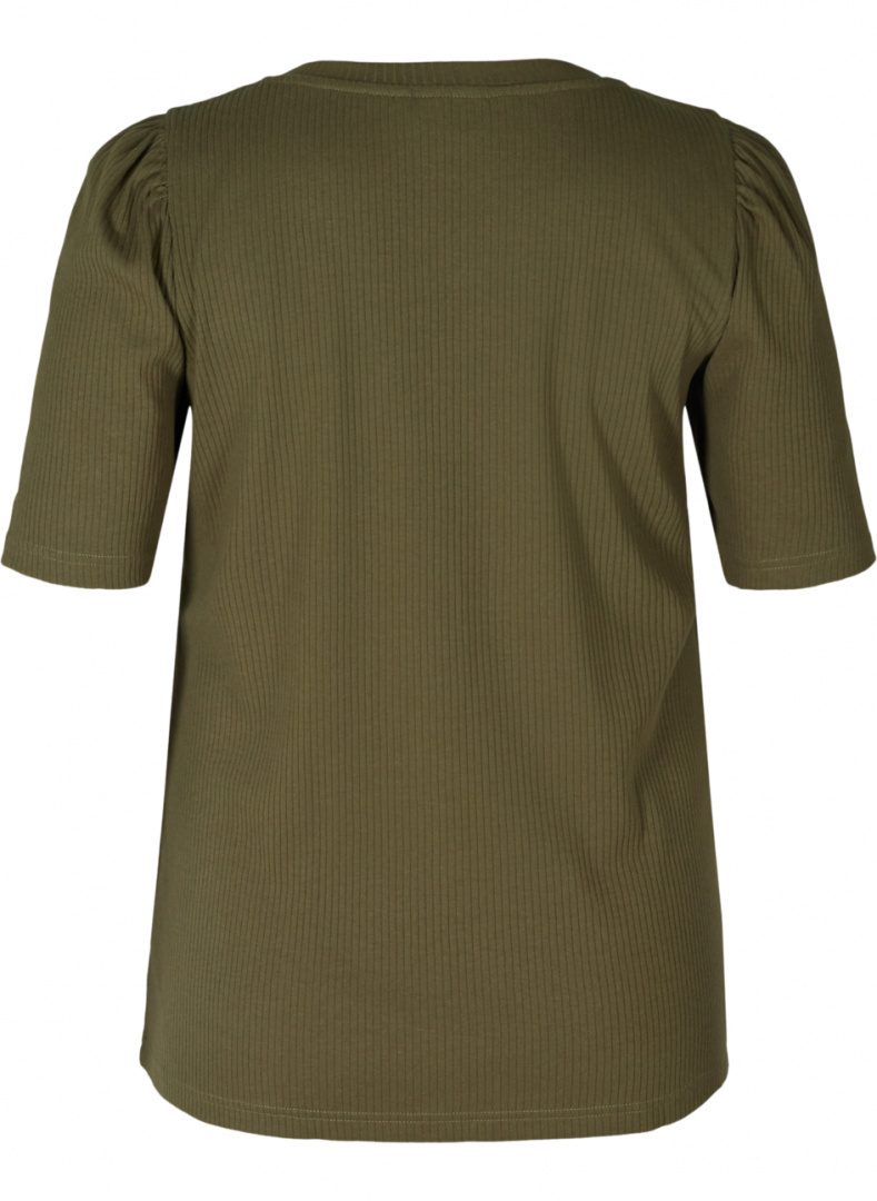 ZIZZI PRĄŻKOWANA BLUZKA KHAKI 049B ZIZZI PRĄŻKOWANA BLUZKA KHAKI 049B