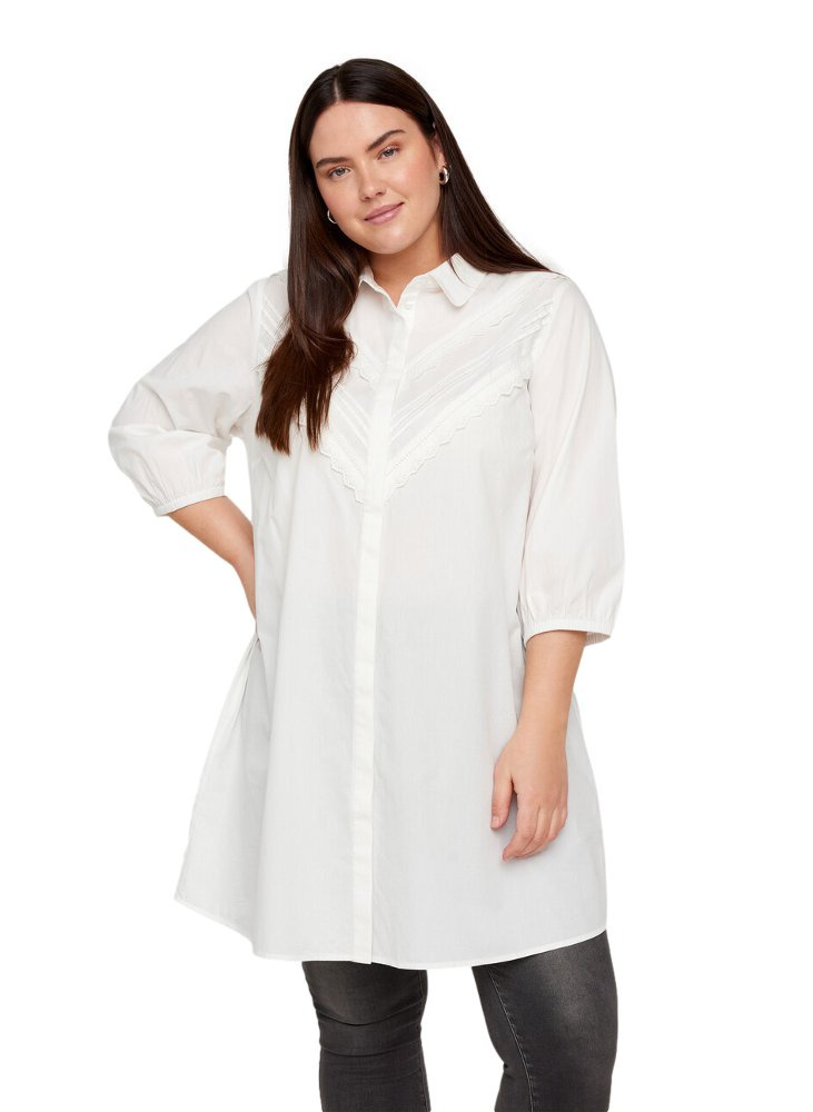 ZIZZI ELEGANCKA BIAŁA KOSZULA HAFTY 781A ZIZZI ELEGANCKA BIAŁA KOSZULA HAFTY 781A