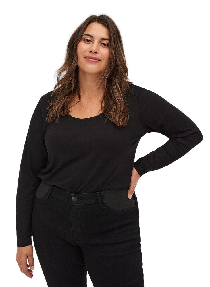 ZIZZI FANASTYCZNA CZARNA BLUZKA BASIC 111B ZIZZI FANASTYCZNA CZARNA BLUZKA BASIC 111B