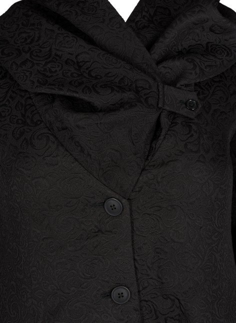 ZIZZI ELEGANCKI PŁASZCZ TŁOCZENIA CZARNY 403A ZIZZI ELEGANCKI PŁASZCZ TŁOCZENIA CZARNY 403A
