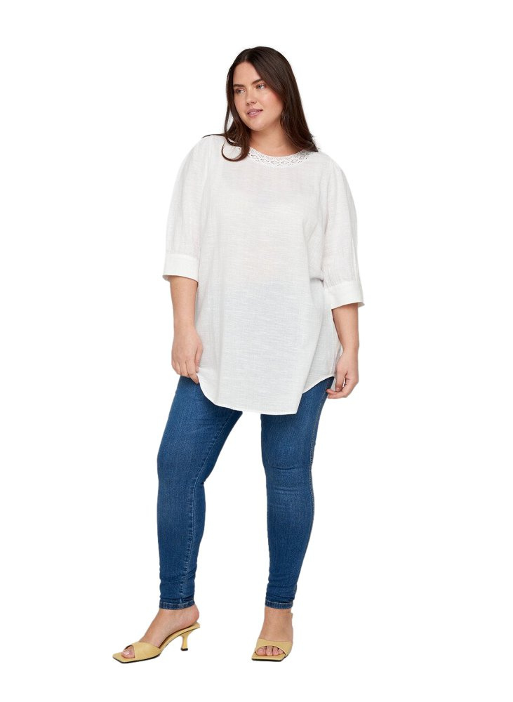 ZIZZI ELEGANCKA TUNIKA KORONKA BIAŁA 544A ZIZZI ELEGANCKA TUNIKA KORONKA BIAŁA 544A