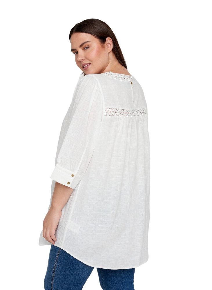 ZIZZI ELEGANCKA TUNIKA KORONKA BIAŁA 544A ZIZZI ELEGANCKA TUNIKA KORONKA BIAŁA 544A