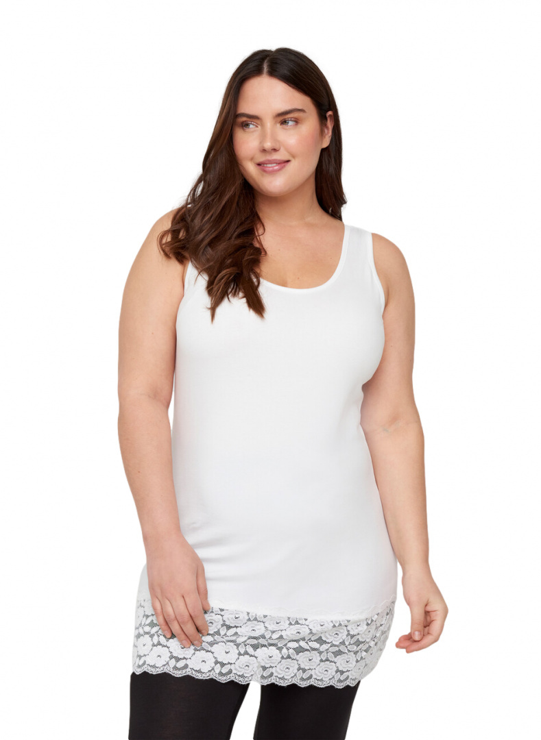 ZIZZI BIAŁY DŁUGI TOP KORONKA BASIC 957A ZIZZI BIAŁY DŁUGI TOP KORONKA BASIC 957A