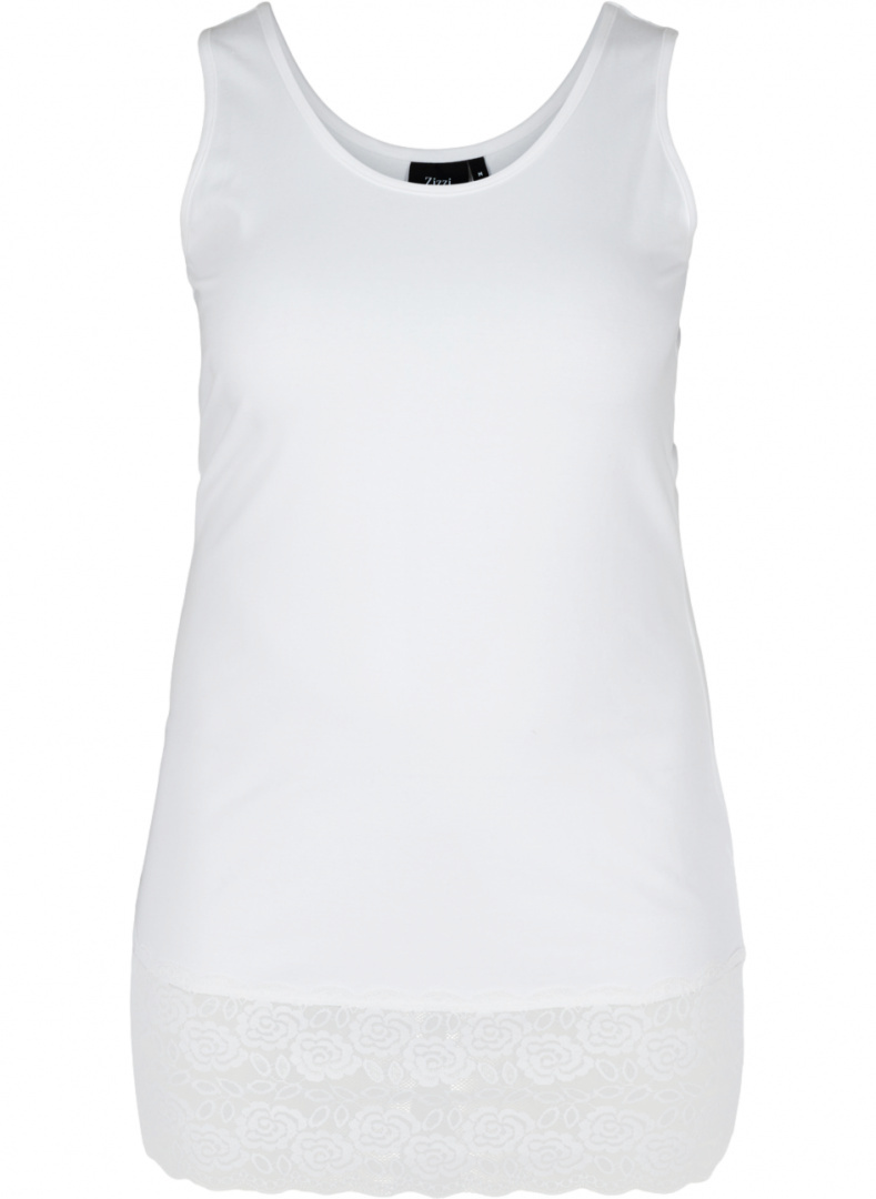 ZIZZI BIAŁY DŁUGI TOP KORONKA BASIC 957A ZIZZI BIAŁY DŁUGI TOP KORONKA BASIC 957A
