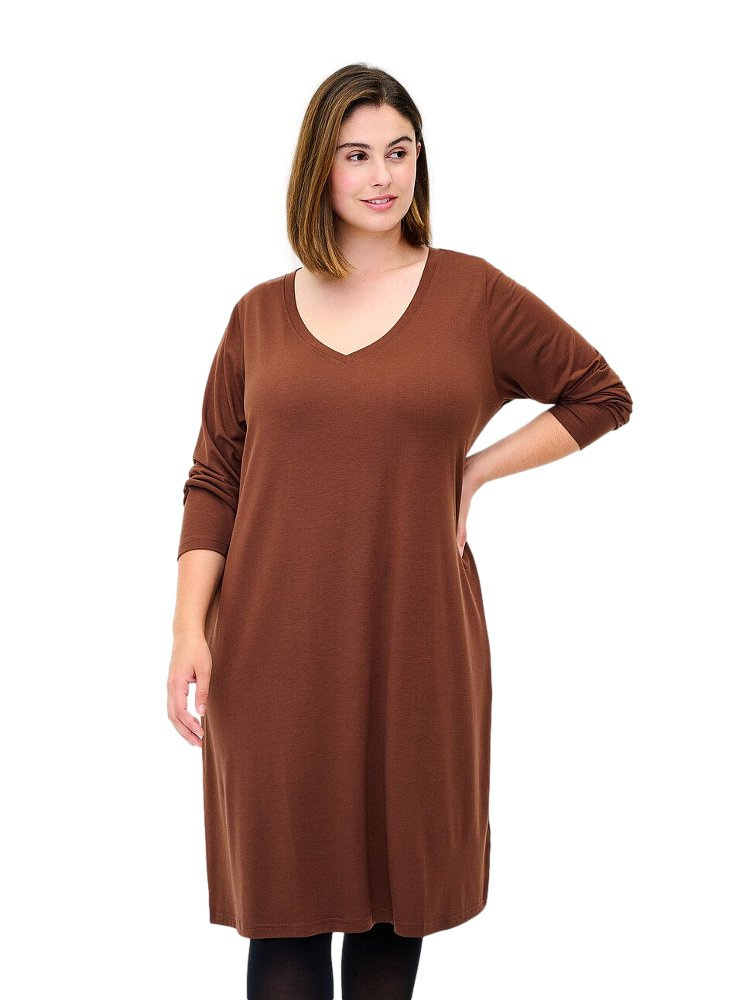 ZIZZI DZIANNOWA SUKIENKA BRĄZ 049E ZIZZI DZIANNOWA SUKIENKA BRĄZ 049E