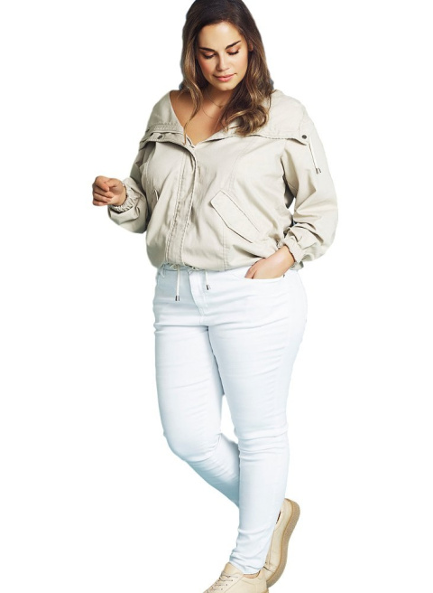 ZIZZI BIAŁE JEANSY RURKI STRETCH 305L N78 ZIZZI BIAŁE JEANSY RURKI STRETCH 305L N78