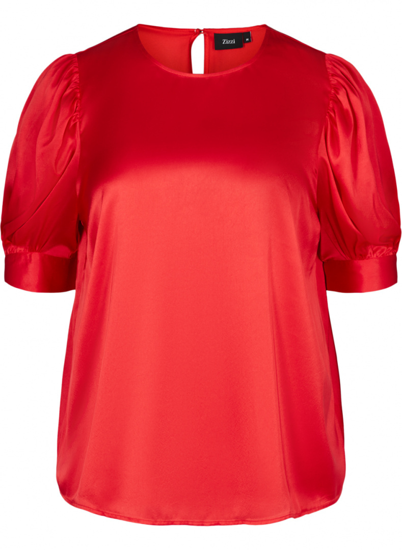 ZIZZI ELEGANCKA BLUZKA BUFFKI CZERWONA 256A ZIZZI ELEGANCKA BLUZKA BUFFKI CZERWONA 256A