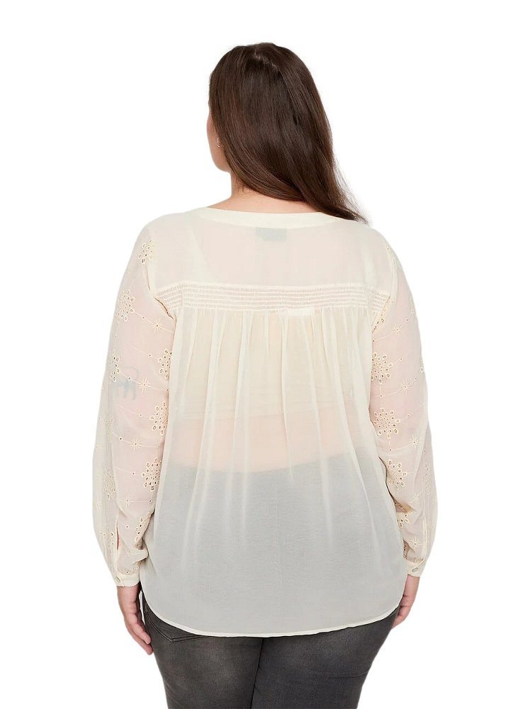 ZIZZI ELEGANCKA KOSZULA KREMOWA AŻUR 532A ZIZZI ELEGANCKA KOSZULA KREMOWA AŻUR 532A