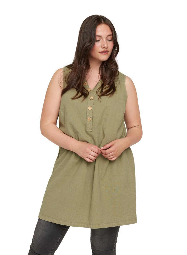 ZIZZI KOBIECA KHAKI TUNIKA GUZIKI 000I ZIZZI KOBIECA KHAKI TUNIKA GUZIKI 000I