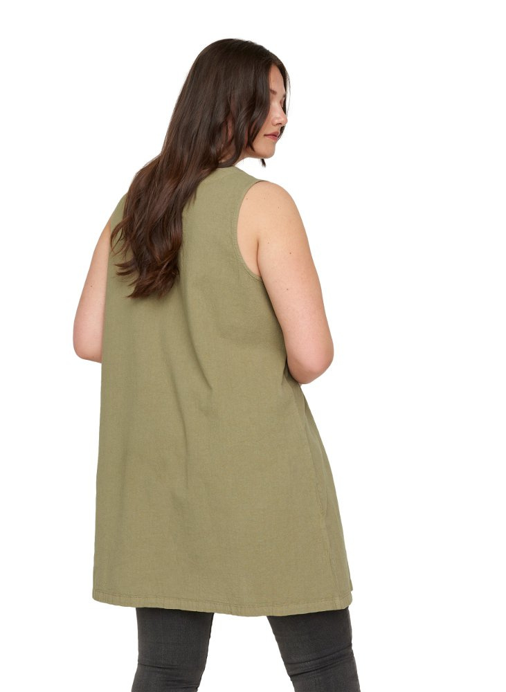 ZIZZI KOBIECA KHAKI TUNIKA GUZIKI 000I ZIZZI KOBIECA KHAKI TUNIKA GUZIKI 000I