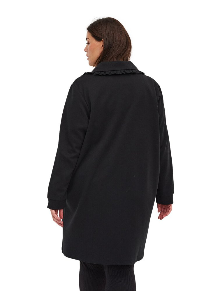 ZIZZI MODNY CZARNY PŁASZCZ KOŁNIERZ 925A ZIZZI MODNY CZARNY PŁASZCZ KOŁNIERZ 925A