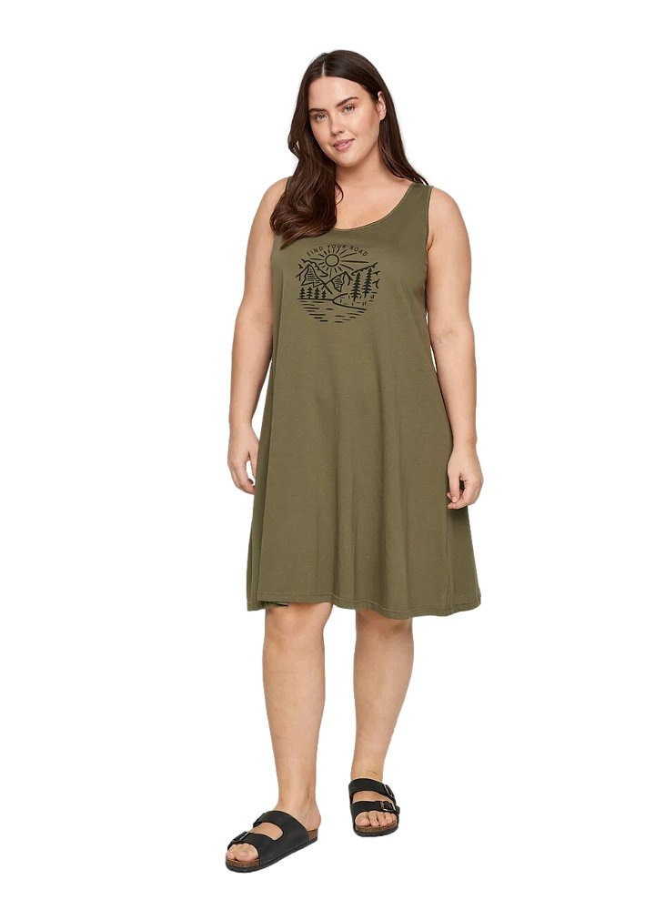 ZIZZI LETNIA SUKIENKA KHAKI NADRUK 098E ZIZZI LETNIA SUKIENKA KHAKI NADRUK 098E