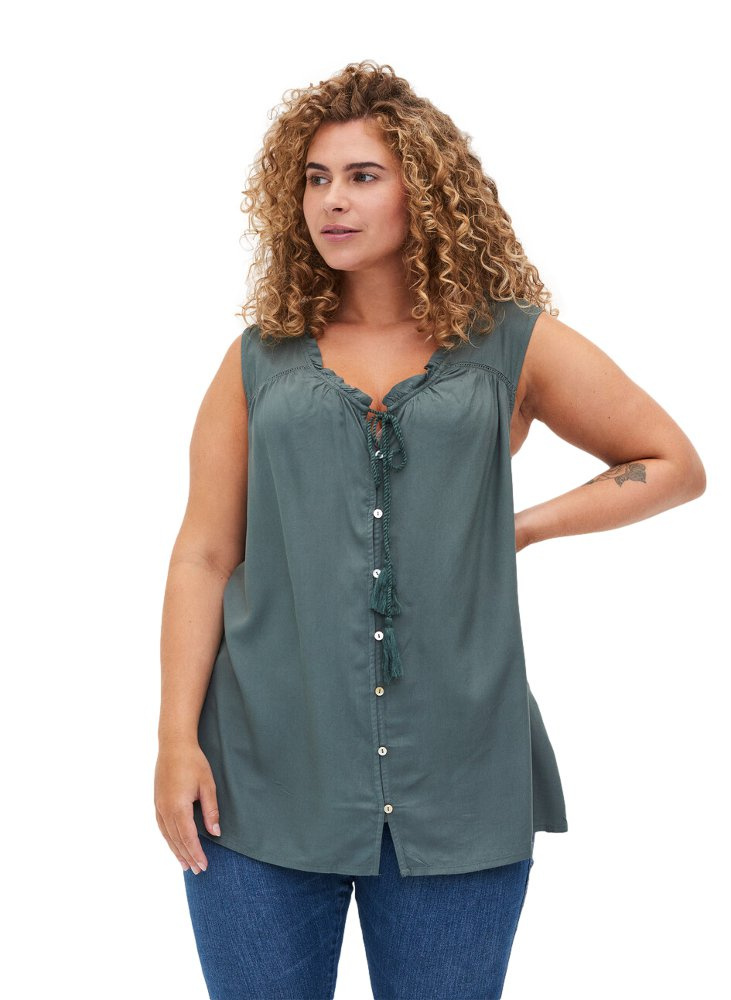 ZIZZI FANTASTYCZNY ZIELONY TOP GUZIKI 781A ZIZZI FANTASTYCZNY ZIELONY TOP GUZIKI 781A