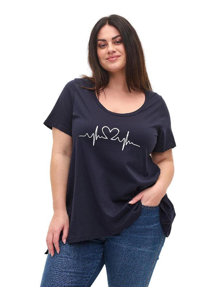 ZIZZI GRANATOWY T-SHIRT BLUZKA 098CW ZIZZI GRANATOWY T-SHIRT BLUZKA 098CW