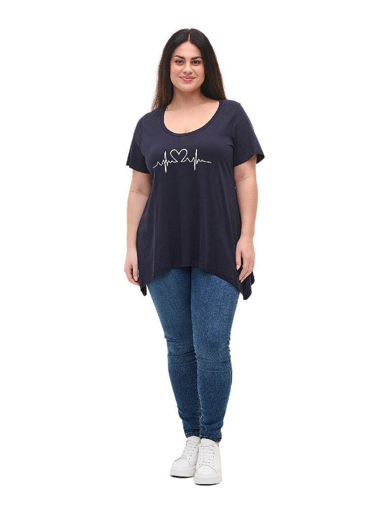 ZIZZI GRANATOWY T-SHIRT BLUZKA 098CW ZIZZI GRANATOWY T-SHIRT BLUZKA 098CW