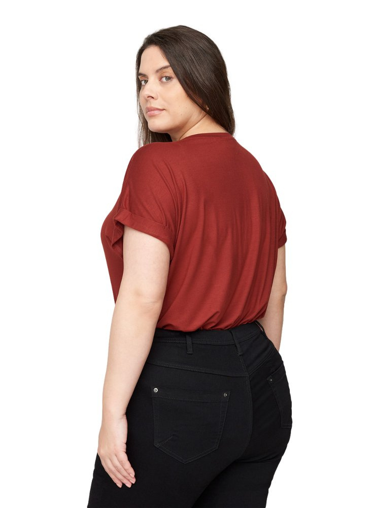 ZIZZI KLASYCZNY T-SHIRT BURGUND 427A ZIZZI KLASYCZNY T-SHIRT BURGUND 427A