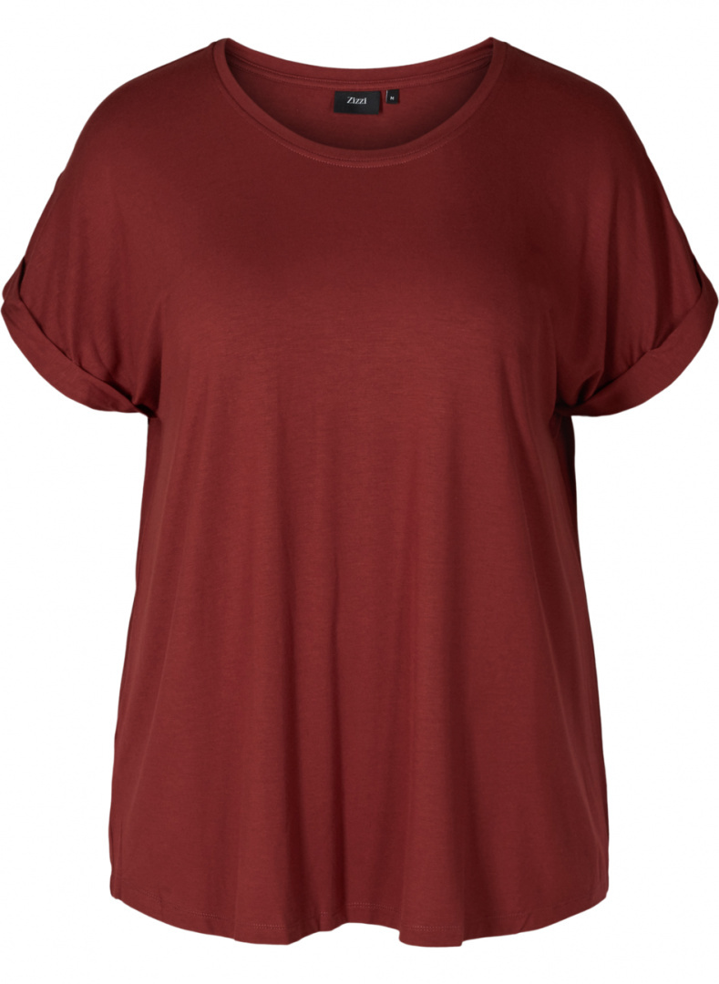 ZIZZI KLASYCZNY T-SHIRT BURGUND 427A ZIZZI KLASYCZNY T-SHIRT BURGUND 427A