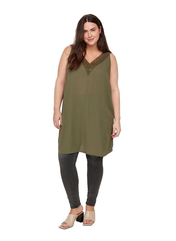 ZIZZI KHAKI TUNIKA NA RAMIĄCZKA 354B ZIZZI KHAKI TUNIKA NA RAMIĄCZKA 354B